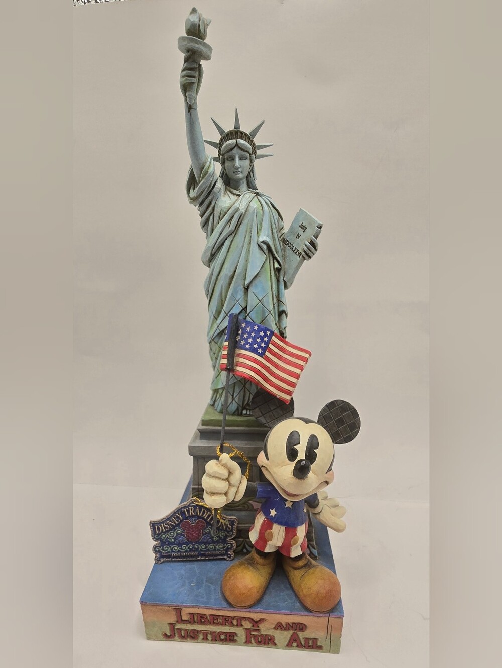 Jim Shore Disney Mickey Mouse and Statue of Liberty Figurine 11"